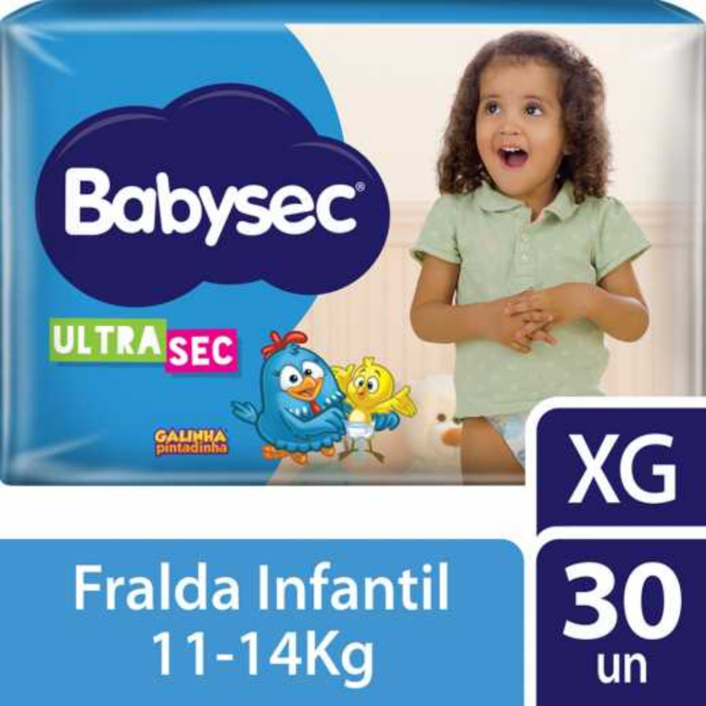 Fraldas Babysec Galinha Pintadinha Mega Ultra Sequinha