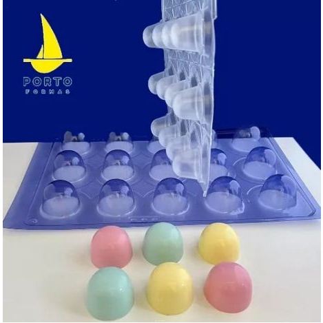 Forma Bombom Trufa Chocolate Semiprofissional Especial c/ Silicone (3 partes) - PORTO em Oferta na Shopee