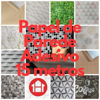 Papel de Parede Adesivo Importado 15 metros x 45 centímetros Mármore Madeira Floral Tijolo Azulejo