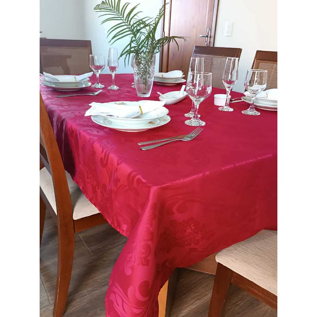 Toalha De Mesa Luxo 6 Lugares Jacquard Original Tecido Grosso (ENVIO IMEDIATO)
