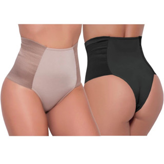 Kit C/2 Calcinhas Cinta Modeladora de Alta Compressão Redutora Medidas Segura Barriga Pós-Parto
