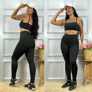 Calça Legging Poliamida Cintura Alta Zero transparência Fitness Academia.