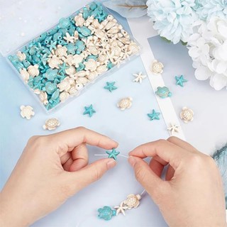 Fio Pedra Howlita Natural Formato Estrela/Tartaruga Artesanato DIY Acessórios