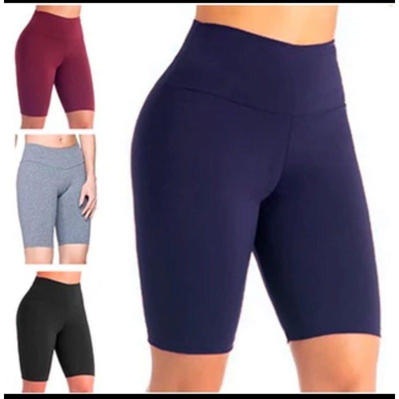Bermuda Ciclista suplex plus Size Feminina Academia Fitnes Lisa Básica Caminhada Dança  Pilates