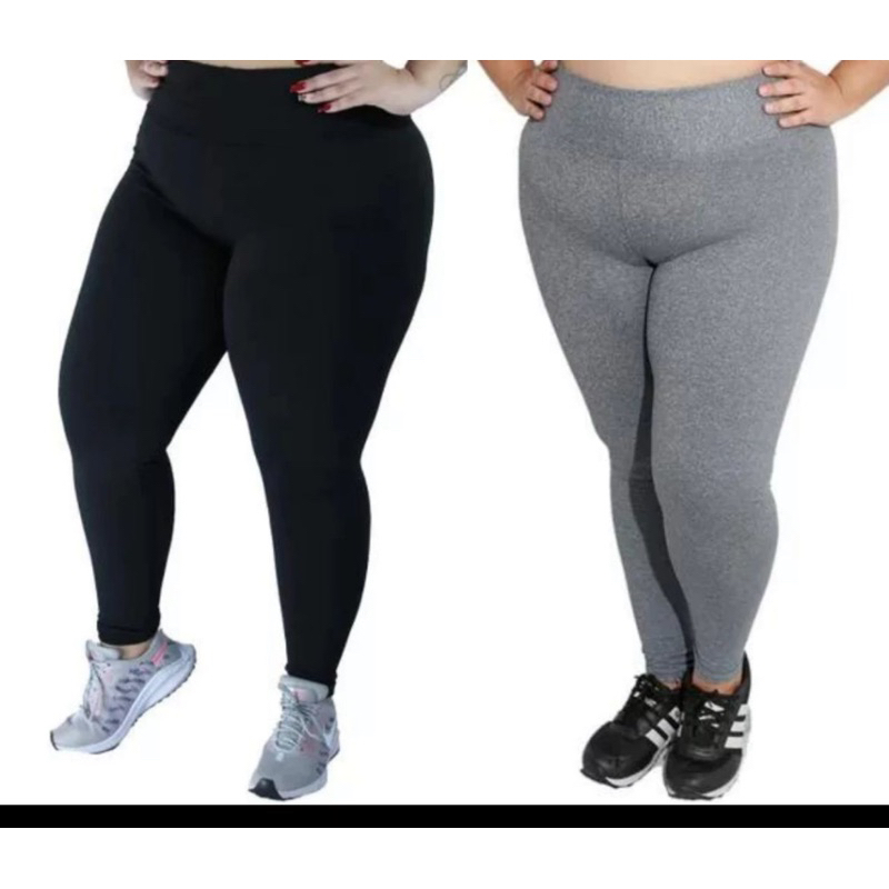 Calça  legging Suplex Plus Size Feminina Academia Fitnes Lisa Básica Dança Pilates Caminhada