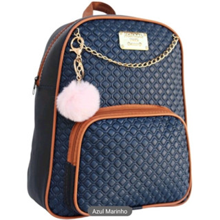 Mochila Feminina Bolsa Da Moda - Escolar - Universidade + Chaveiro Pompom