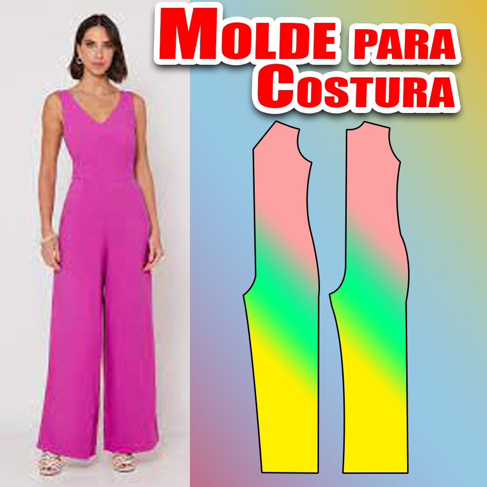 Molde macacão regata feminino