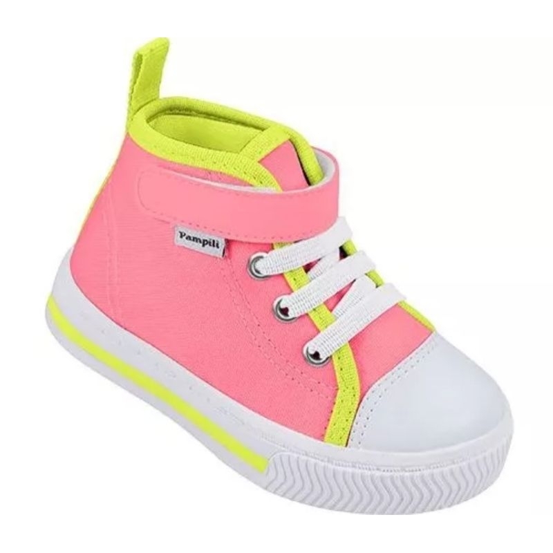 TÊNIS CANO MÉDIO PAMPILI MINI EASY ROSA NEON