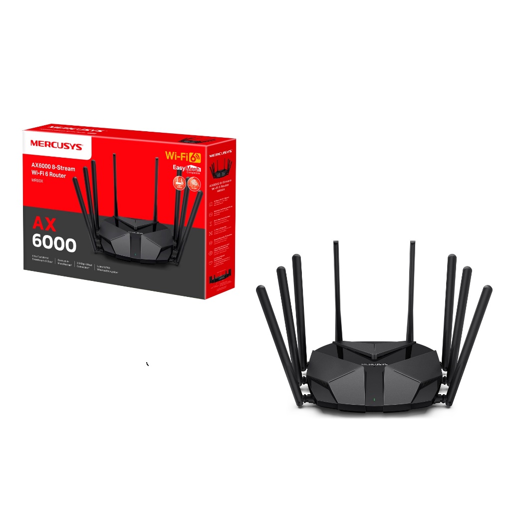 Roteador Mercusys Mr90x Ax6000 Wifi 6 Dual Band 8 Antenas