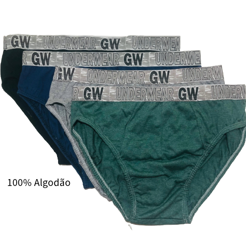Kit 9 Peças Cueca Tradicional - Atacado - Slip Masculina - 100% algodão Masculino.