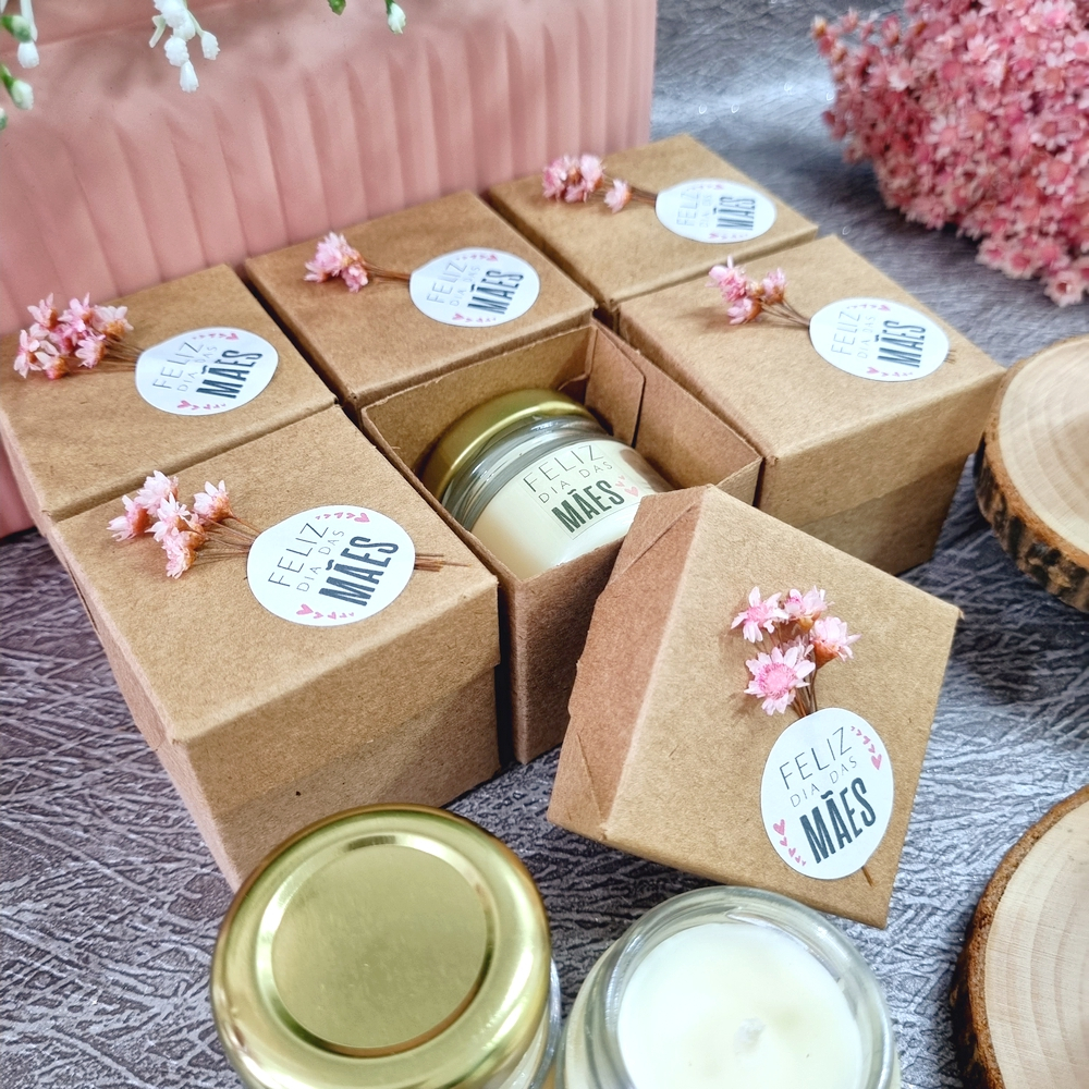 10 Mini Velas Aromáticas - Dia das Mães - Com Caixa - PRESENTE - Vela Perfumada Luxo lembrancinha