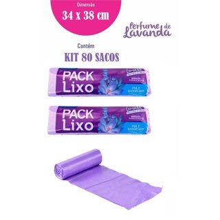 KIT SACO DE LIXO PACK LIXO LAVANDA PIA E BANHEIRO 34X38 RL ( PACOTE 40 UND CADA) em Oferta na Shopee