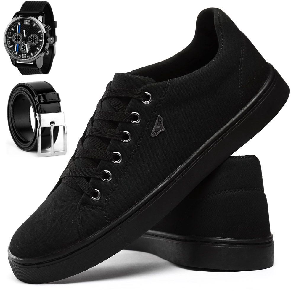 Tênis Sapatênis Casual Masculino + Relógio Digital de Pulso + Cinto Social Slim em Oferta na Shopee