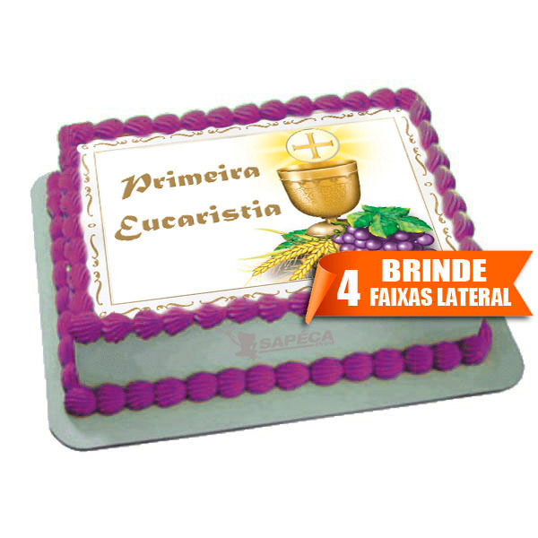 Papel arroz Primeira Comunhão Eucaristia para Bolo de 4kg