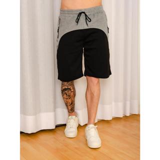 Bermudas Moletom Masculino Com Elastano, Bolsos Com Zíper （501)