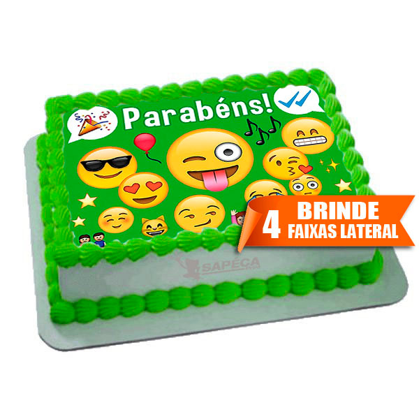 Papel arroz para Bolo Zap Zap Emojis Emoticons