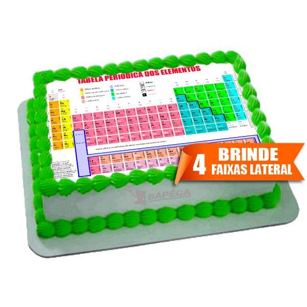 Papel arroz Tabela Periodica Quimica para Bolo de 4kg 20x30cm