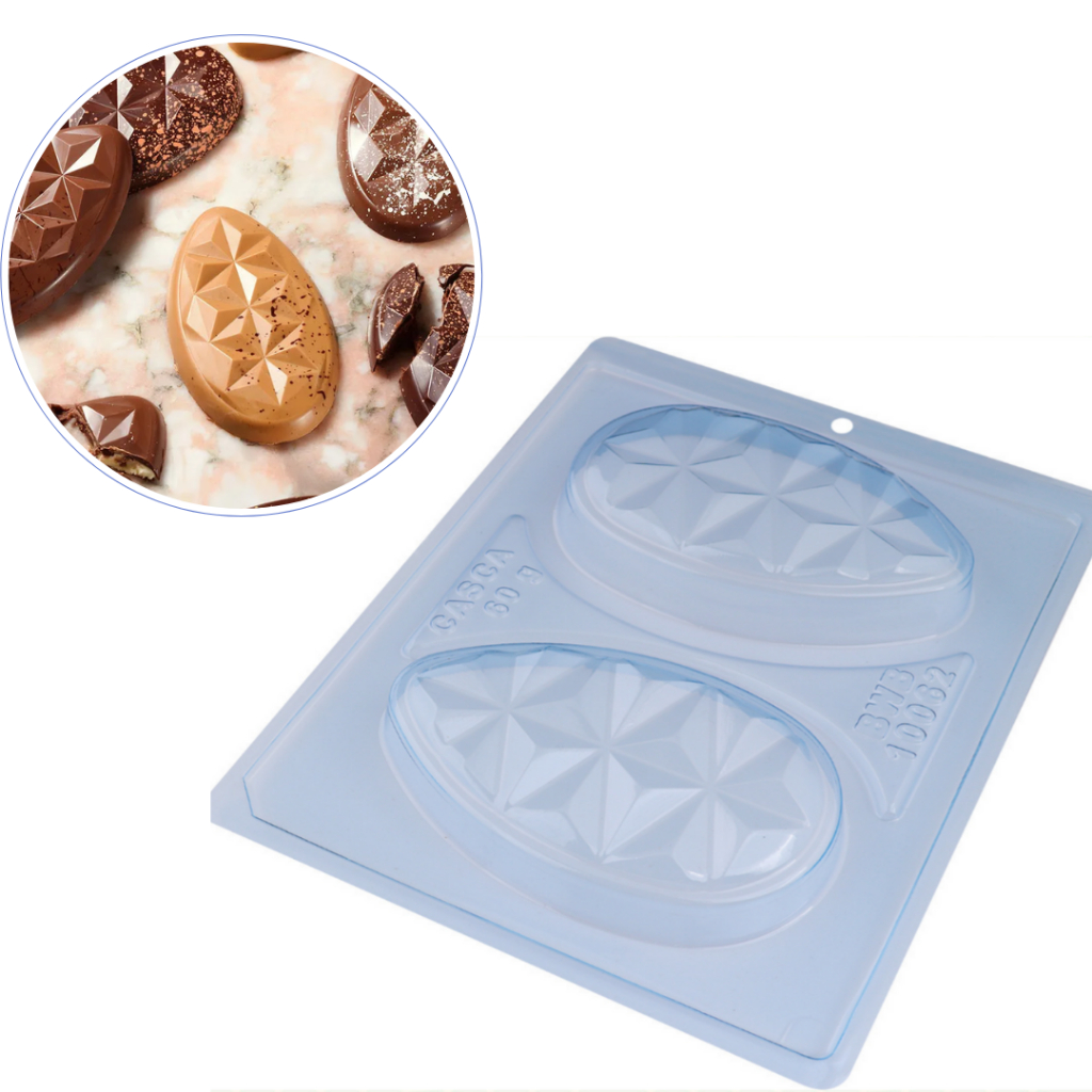 Forma Tablete Ovo 3D 3 Partes com Silicone 10062 (Forma para Chocolate Ovo Páscoa) BWB
