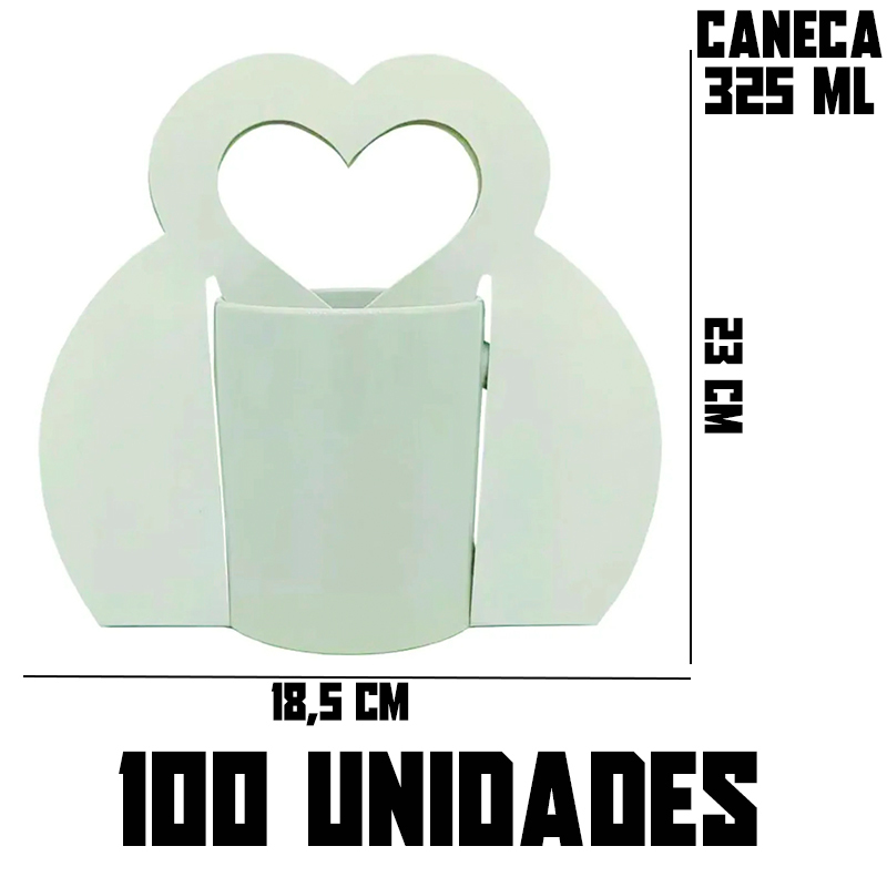 10-25-50-100 Caixas Caixinhas Embalagem Tipo Bolsa Para Caneca/Xícara Porcelana/Cerâmica 325ml