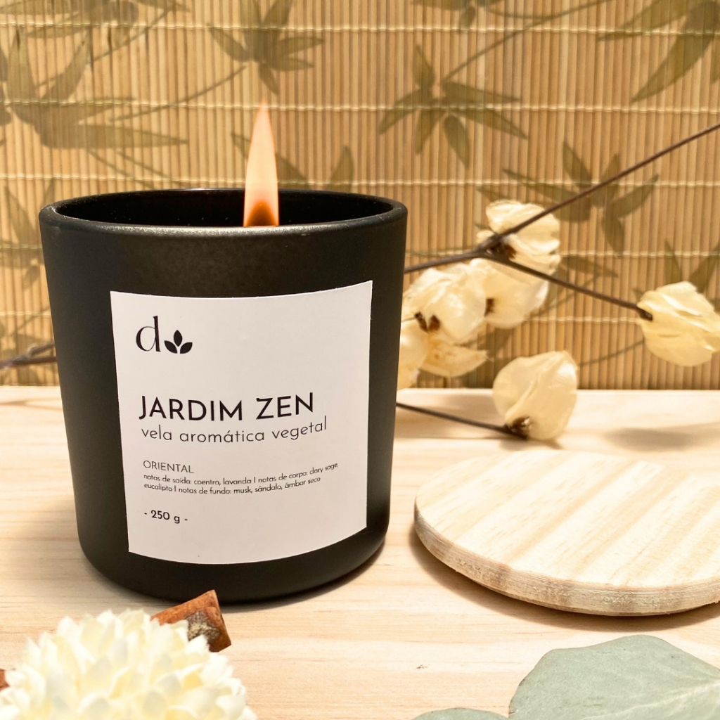 Imagem Vela Aromática Vegetal Vegana Premium Jardim Zen