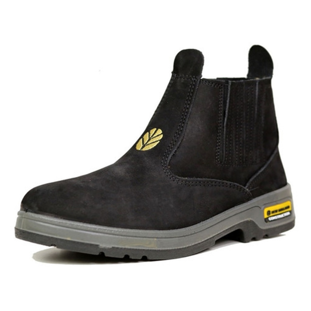 Botina New Holland Preta Bota Couro Trabalho Casual Unissex 2022