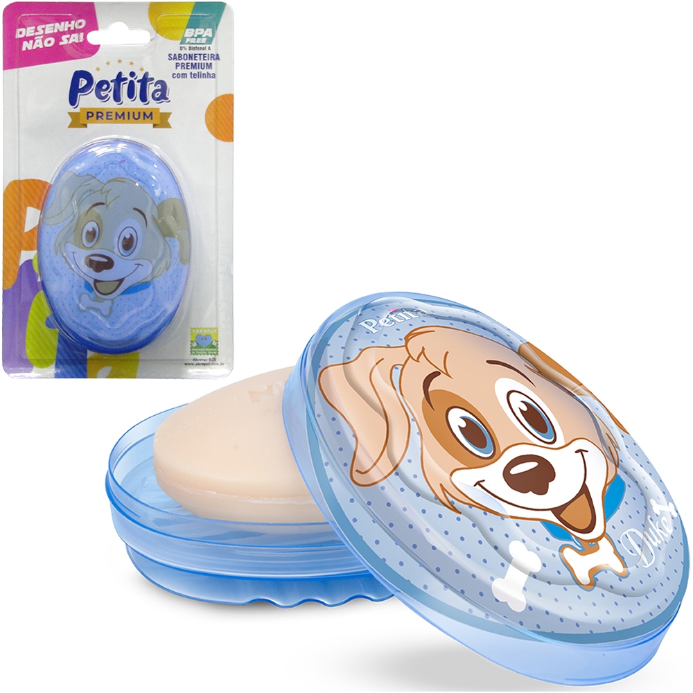 Saboneteira Premium c/Telinha Cristal Infantil p/ Meninas e Meninos Estampas Sortidas.