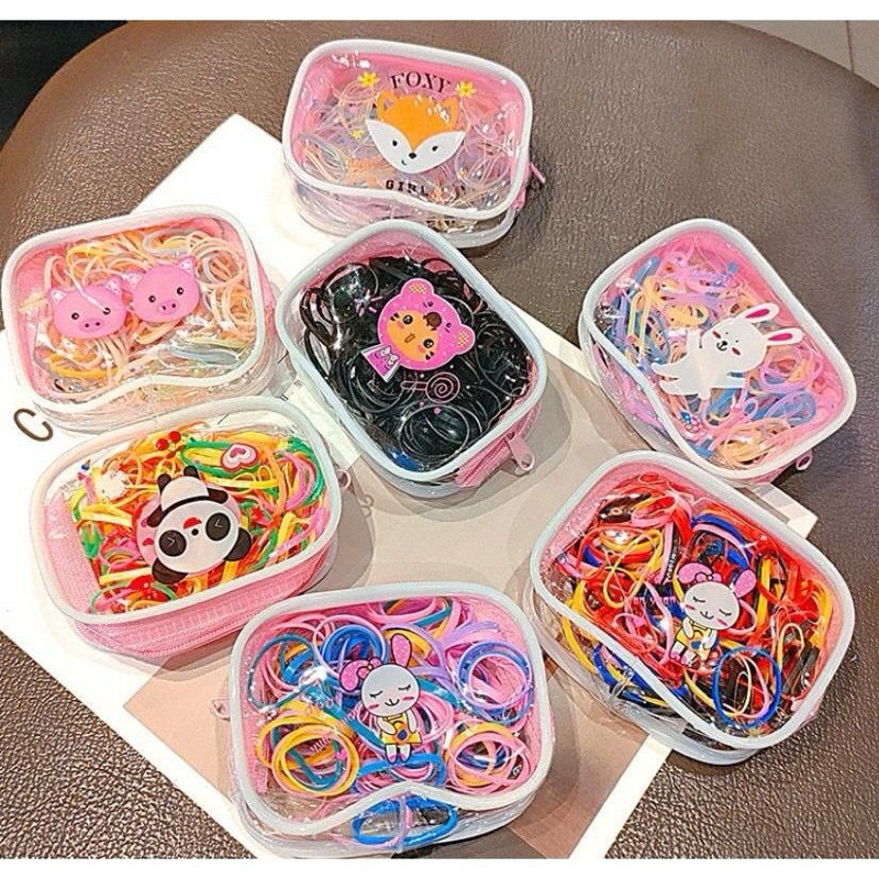 Kit 480 Elásticos Silicone Grosso De Cabelo Colorido/Preto com bolsinha ENVIO IMEDIATO em Oferta na Shopee