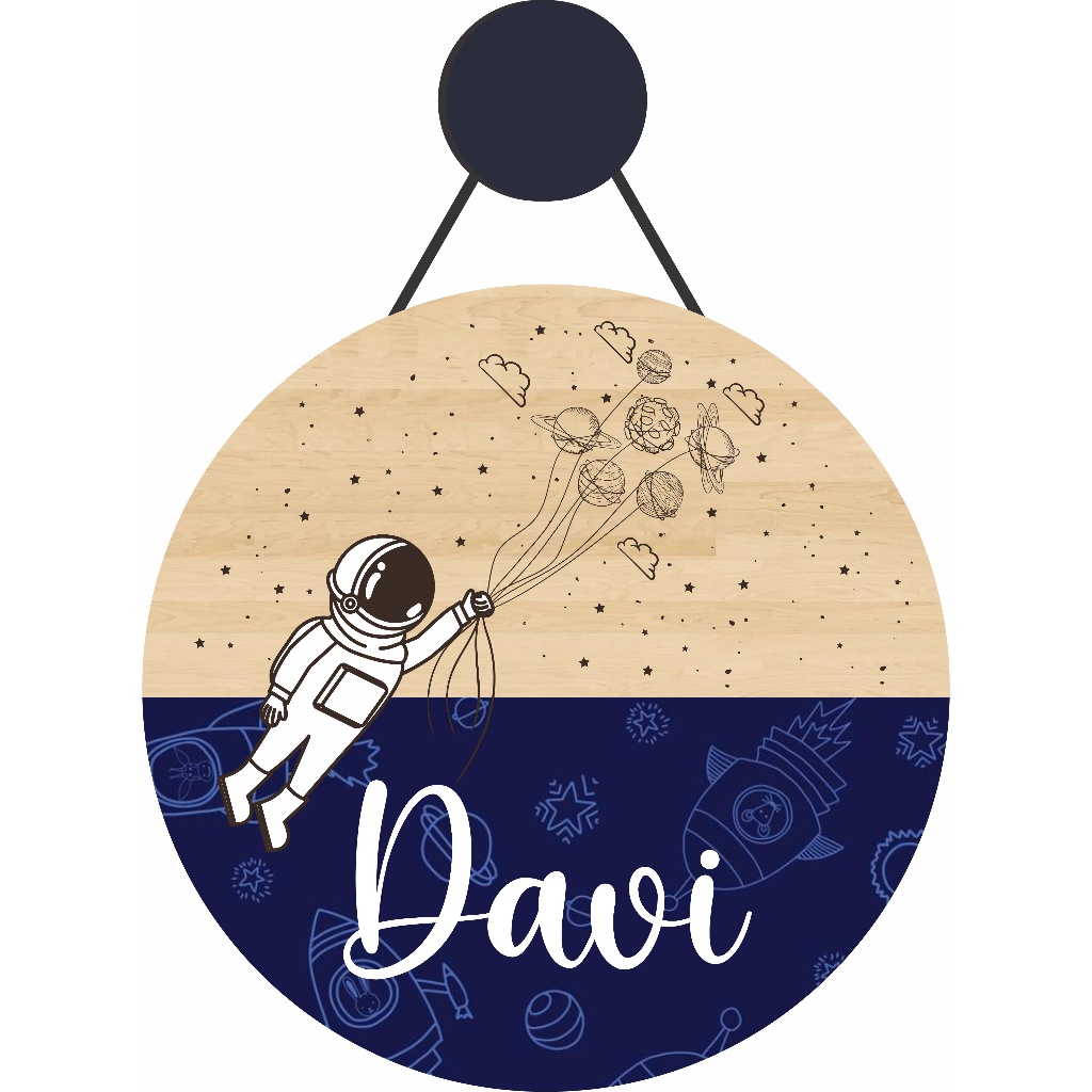 Enfeite Porta Maternidade Astronauta Modelos - Nome Personalizado Bebê - Decoração para quarto! GUIRLANDA em Oferta na Shopee