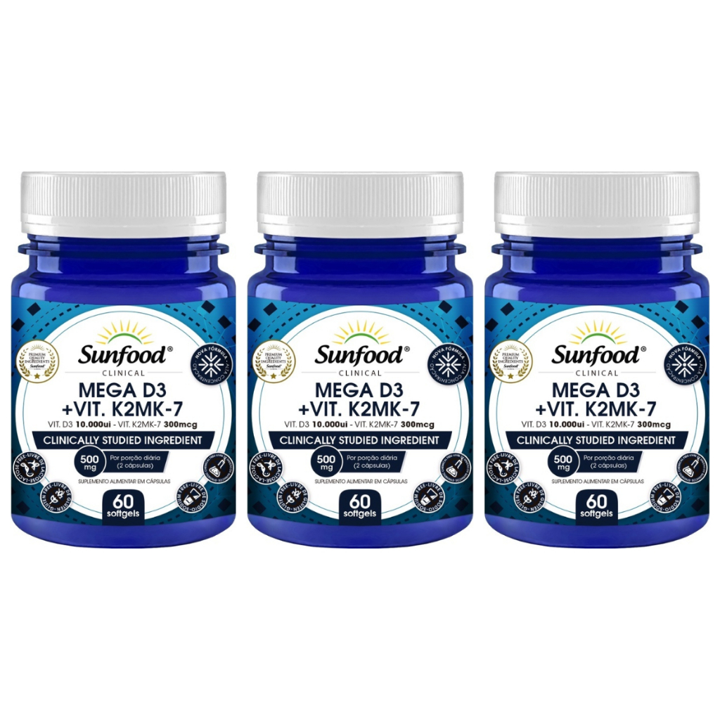 Mega D3 Vitamina D3 + Vitamina K2 MK -7 Sunfood Clinical