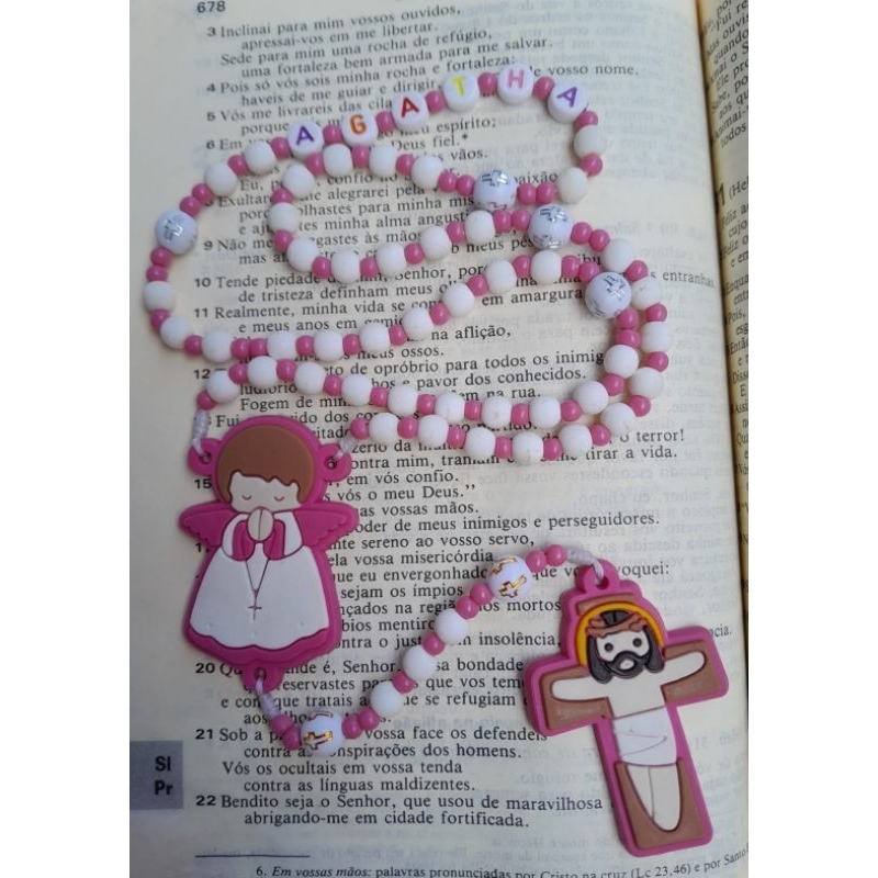 Terço infantil (com nome) , terço religioso infantil