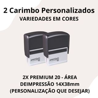 Kit 2 Carimbos Personalizado - Premium 20 14x38mm em Oferta na Shopee