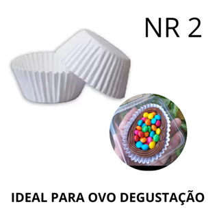 Forminha de Papel NR 2 Branca 100 unidades - Ideal para Ovos de Degustação 50g - Confesta em Oferta na Shopee