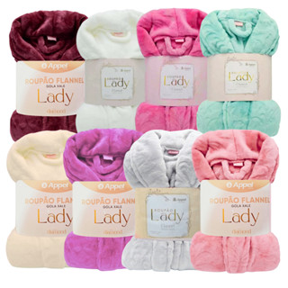 Roupão Lady Feminino De Plush Flannel Fleece Manga Longa Luxo Appel Roupao Mulher Quente Inverno Unissex De Banho Fofinho Toque Aveludado Com Relevos Hobby Robe Gola Xale Bolsos Frontais Microfibra Poliéster Adulto Elegante