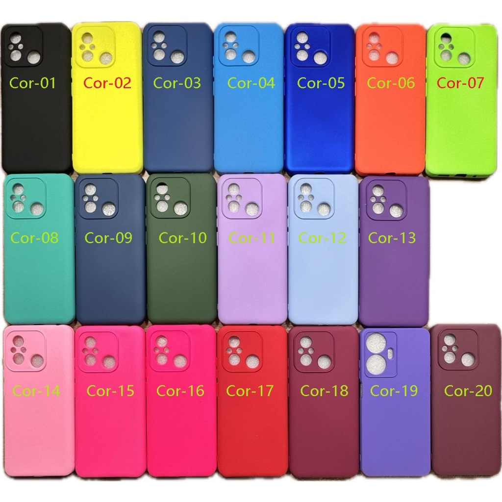 Capa Capinha Anti impacto Para Celular  Xiaomi Redmi 11A / 12C  - Com Interior Aveludado de Silicone  / 014XM    - CP 014