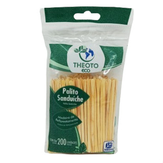 Palito Sanduíche de Madeira 9cm Ecológico Theoto Pacote 200 Unidades