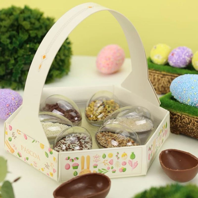 10 Cesta Sextavada com Blister para 6 Mini Ovos Páscoa 3996  (PASCOA JANGO OUTLET) em Oferta na Shopee