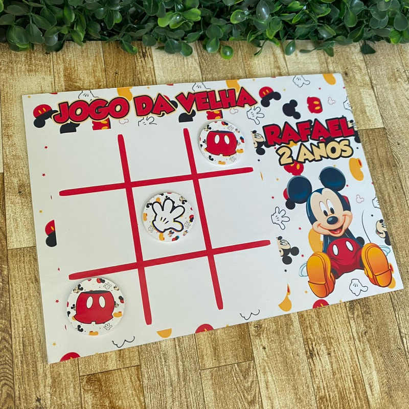 10 Jogos da Velha Mickey Personalizados | Lembrancinhas | Festa infantil | Aniversário | Jogos Personalizada