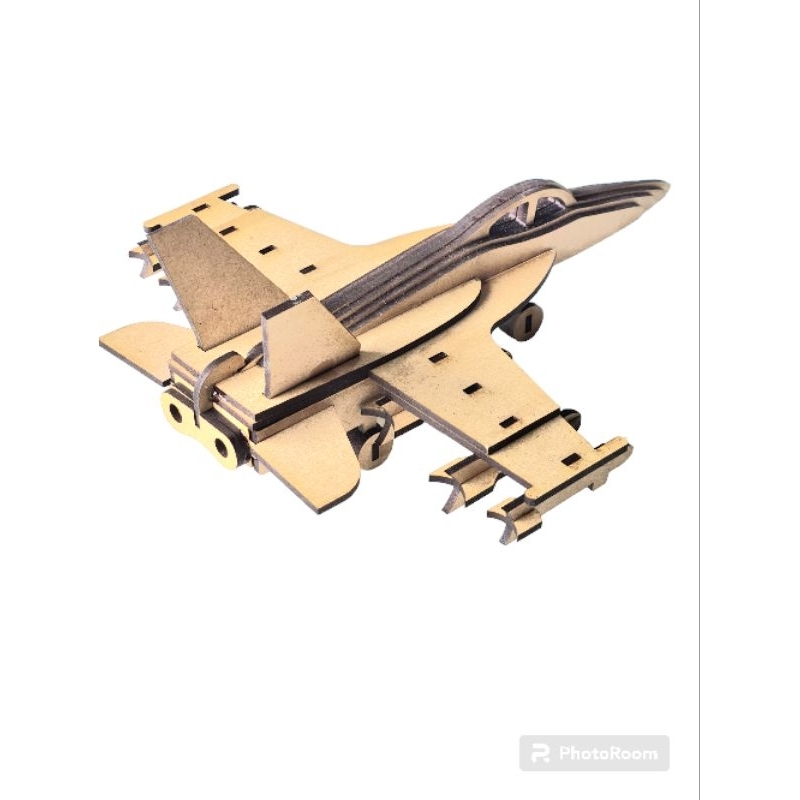 Quebra cabeça 3D avião caça de guerra F-18 Hornet miniatura Cortado na precisão do Laser MDF cru 3mm