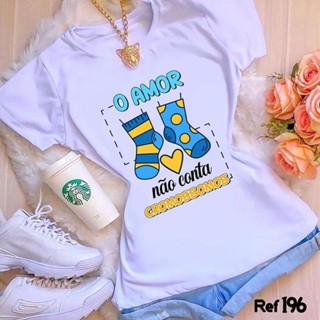 Camiseta síndrome de Dawn amor não conta cromossomo.