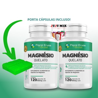 Kit Magnesio Quelato Bisglicinato de 500mg 120 Caps Ajuda Caimbras- Ossos - e dentes Auxilia Funcionamento Neuromuscular