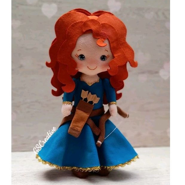 Princesa Merida em Feltro, Valente, Princesas em feltro