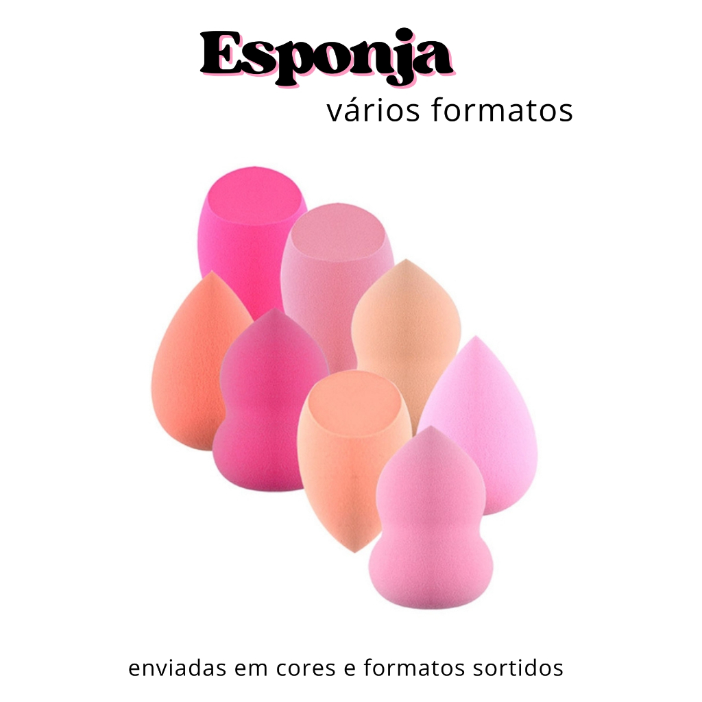 Esponja Facial Coxinha/Gota Chanfrada/Para Base/Corretivo/Contorno