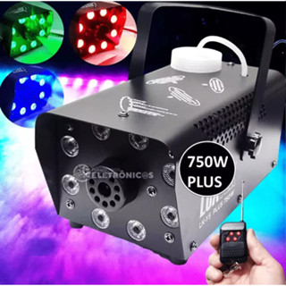 Máquina De Fumaça festa 750w 8 Leds Iluminação Rgb + Controle 110v/220v