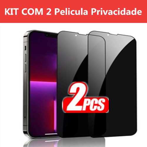 KIT Com 2 Película Privacidade 3D Anti Spy Samsung M13 M14 M22 M23 M32 M33 M52 M53 M54 M62