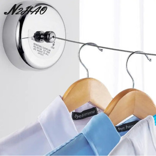 Varal 3 mts corda Recolhível Retrátil Aço Inox Muro Parede Apartamento Casa Branco Preto com trava prendedor pregador roupa