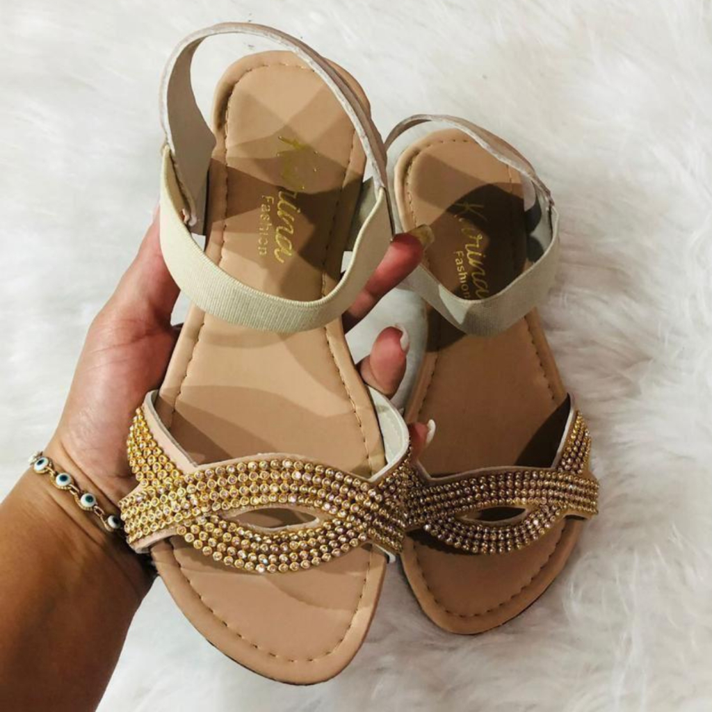 Sandália Feminina Rasteirinha Rasteira Feminina Confortável Brilho Calce Fácil Elástico Calcanhar Dia a Dia em Oferta na Shopee