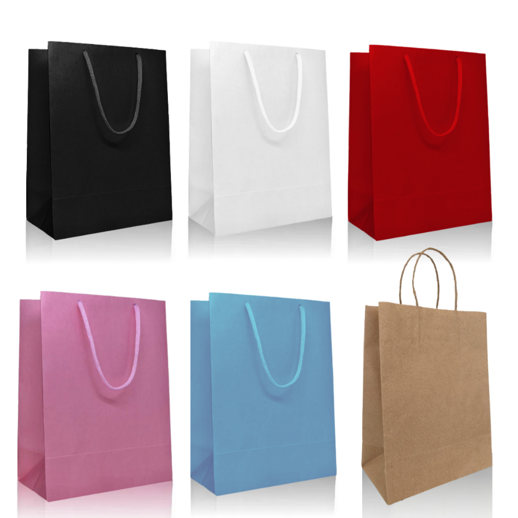 Sacola Papel Bolsa Colorida Pequena - 18x24x10  - Kit 10/50 Un. em Oferta na Shopee