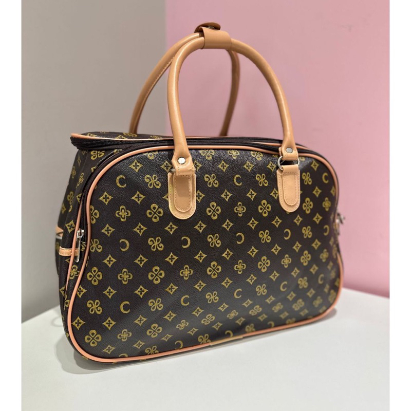 Bolsa Mala De Mão Para Viagem Bordo Couro Sintético Estampa C/LF