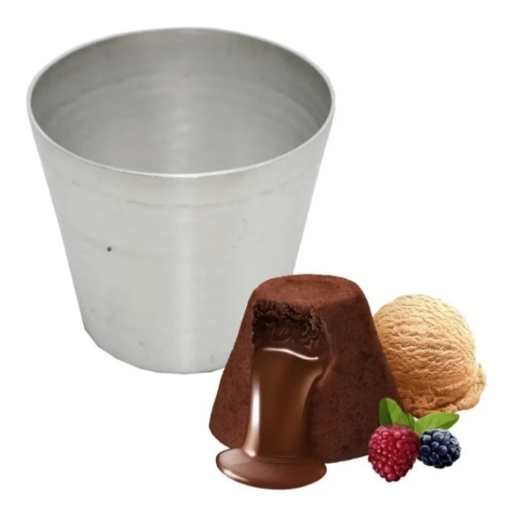Forminha Para Petit Gateau Médio (padrão) Alumínio 12 Peças