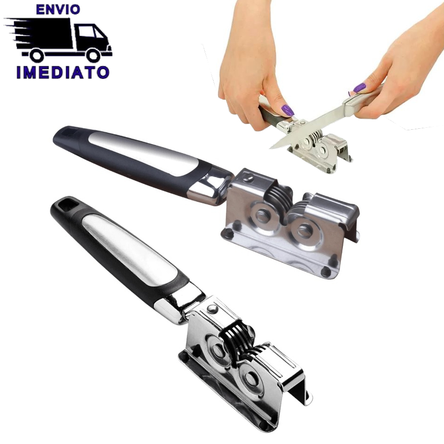 Imagem Amolador de Faca Profissional Aço Inoxidável Afiador com 3 Afiadores Tesoura Lâmina Facas e Canivete